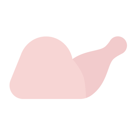 Chichen leg flat illustration. Food and home kitchen series.のイラスト素材