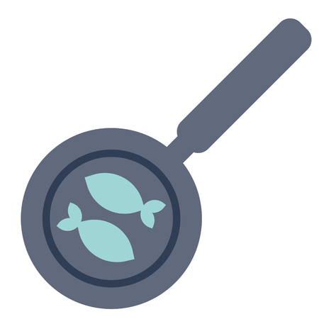 Frying pan with fish flat illustration. Food and home kitchen series.のイラスト素材