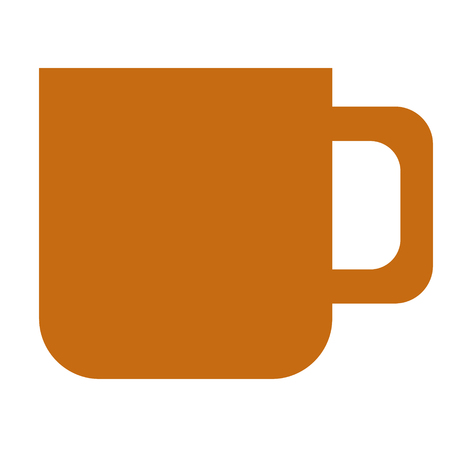 Brown cup flat illustration. Food and home kitchen series.のイラスト素材