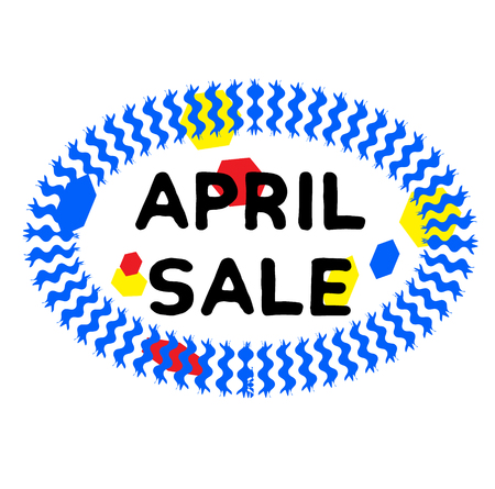 APRIL SALE stamp on white background. Signs and symbols series.のイラスト素材