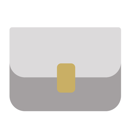 Grey purse flat illustration. Lifestyle and everyday objects series.のイラスト素材