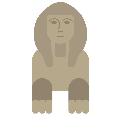 Sphinx flat illustration. Medieval and historic objects series.のイラスト素材