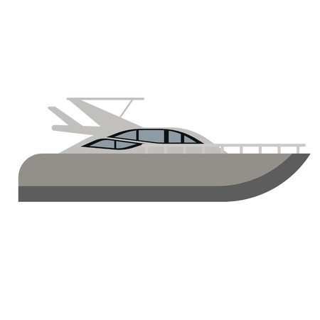 Yacht flat illustration. Marine and underwater series.のイラスト素材
