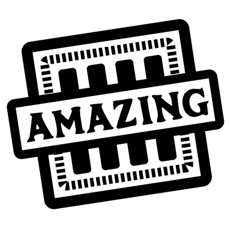 AMAZING stamp on white. Stamps and advertisement labels series.のイラスト素材