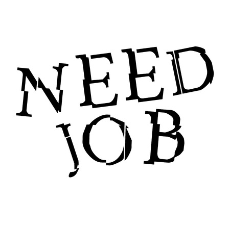 NEED JOB stamp on white. Stamps and advertisement labels series.のイラスト素材