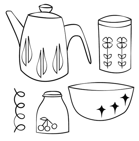 Kitchenware flat illustration. Home and kitchen series.のイラスト素材