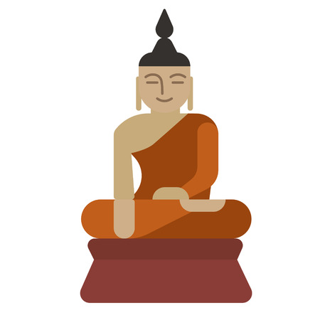 Meditating person flat illustration on whiteのイラスト素材