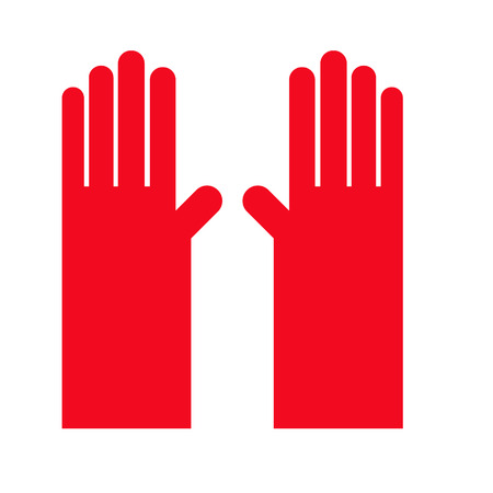 Red gloves geometric illustration isolated on backgroundのイラスト素材