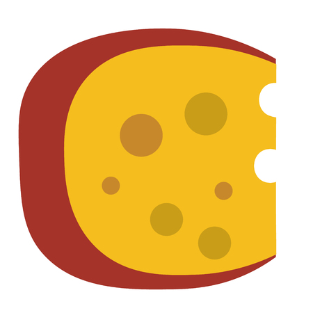 Piece of cheese geometric illustration isolated on backgroundのイラスト素材
