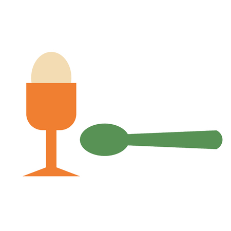 Egg and spoon geometric illustration isolated on backgroundのイラスト素材