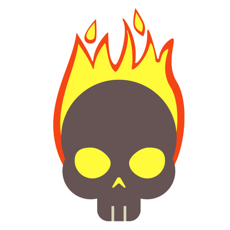 Burning skull geometric illustration isolated on backgroundのイラスト素材