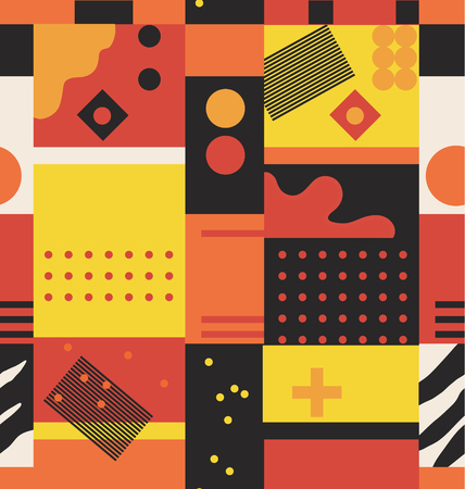 Abstract seamless pattern design with geometric and natural curved shapesのイラスト素材