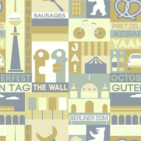 Berlin city seamless pattern designのイラスト素材
