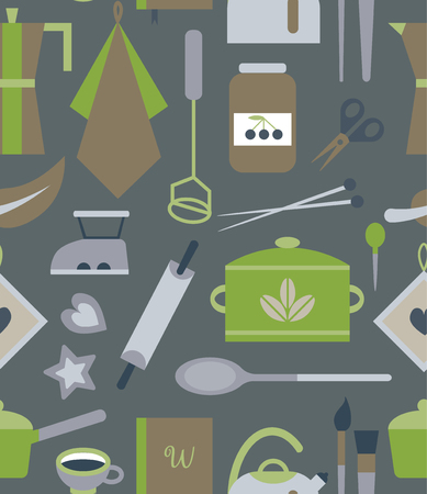 Kitchen pattern seamless geometric designのイラスト素材