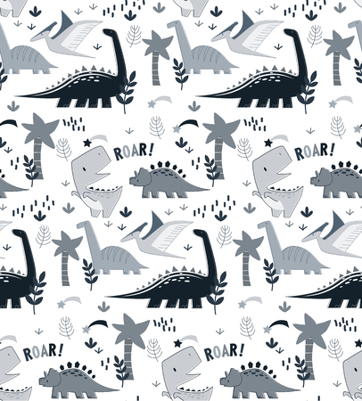 Dino pattern seamless cartoon designのイラスト素材
