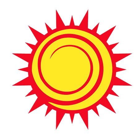 Sun flat illustration on whiteのイラスト素材