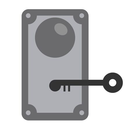 Lock with key flat illustration designのイラスト素材