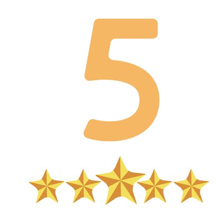 Five stars rating isolated on white backgroundのイラスト素材