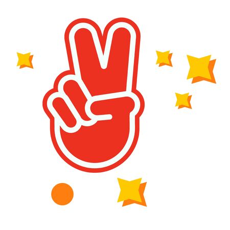 Peace sign simple illustration on white background. Sport games decorative series.のイラスト素材