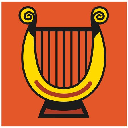 Rome harp illustration on white background. Ancient Rome and Greece series.のイラスト素材