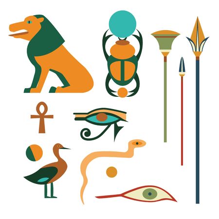 Egyptian pattern simple illustration on white background. Historic decorative series.のイラスト素材