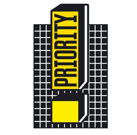 Priority sign on white background. Badges and stamps series.のイラスト素材