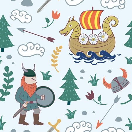 Viking pattern seamless design graphicのイラスト素材