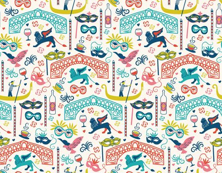 Venice pattern seamless design illustrationのイラスト素材