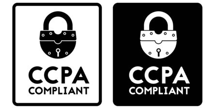 CCPA, California Consumer Privacy Act compliant sign. Flat illustration on white background.のイラスト素材
