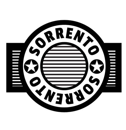 Sorrento black stamp on white background illustrationのイラスト素材