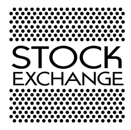 STOCK EXCHANGE sign on white background. Sticker, stampのイラスト素材