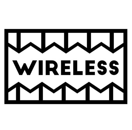 WIRELESS sign on white background. Sticker, stampのイラスト素材