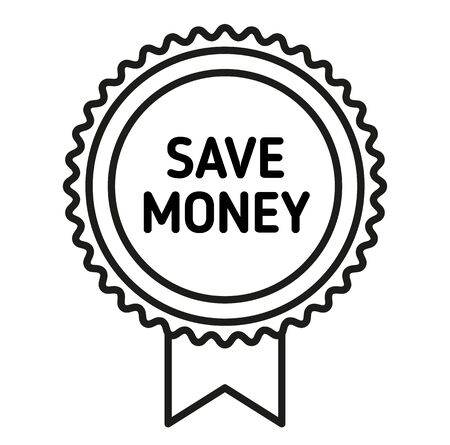 SAVE MONEY sign on white background. Sticker, stampのイラスト素材
