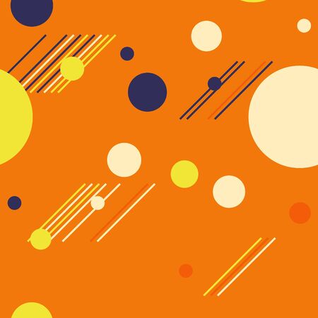 Geometric abstract seamless pattern with circles and stripesのイラスト素材