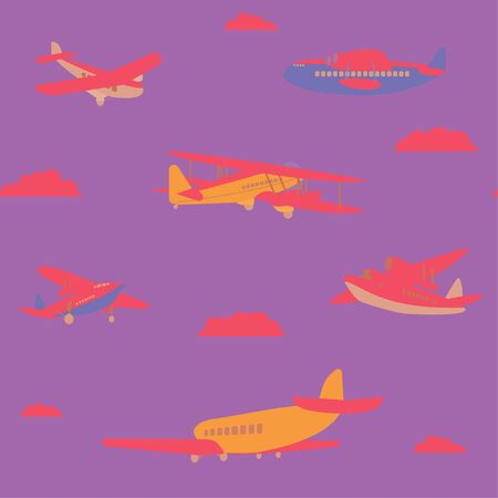 Airplanes pattern seamless design illustration. Fabric and wallpaper series.のイラスト素材