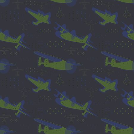 Airplanes seamless pattern geometric style design for childrenのイラスト素材