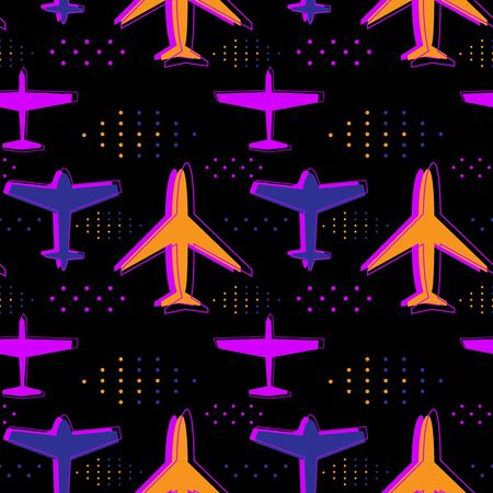 Airplanes seamless pattern geometric style design for childrenのイラスト素材