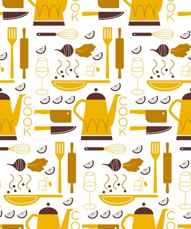 Home kitchen seamless geometric pattern . Kitchen and home decoration series.のイラスト素材
