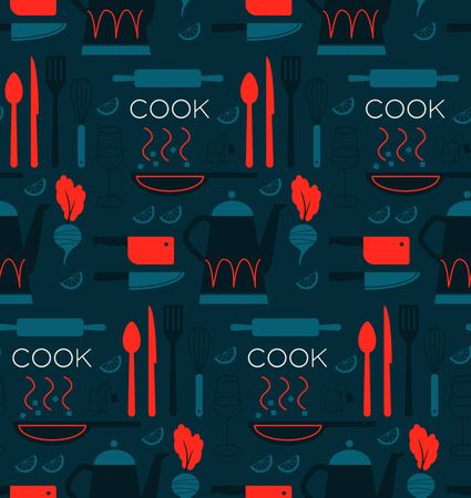 Home kitchen seamless geometric pattern . Kitchen and home decoration series.のイラスト素材