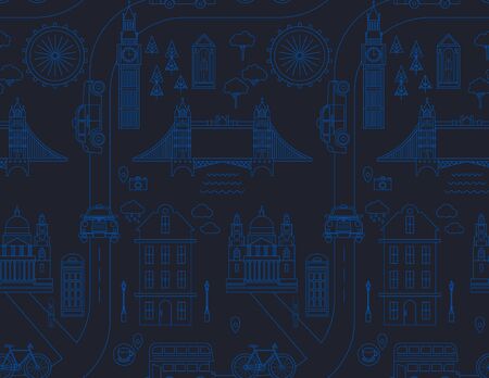 London pattern seamless geometric design . Travel tourism decoration series.のイラスト素材