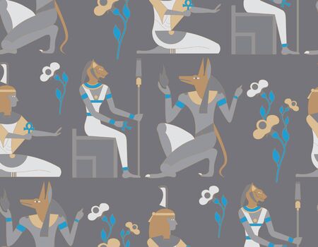 Egypt pattern seamless design. Decoration textile and paper seriesのイラスト素材