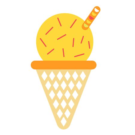 Ice cream flat illustration. Summer vacation and kids series.のイラスト素材