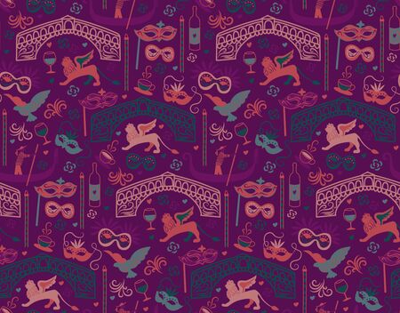 Venice pattern seamless design illustration. Fabric and wallpaper series.のイラスト素材