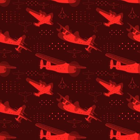 Airplanes seamless pattern geometric style design for childrenのイラスト素材