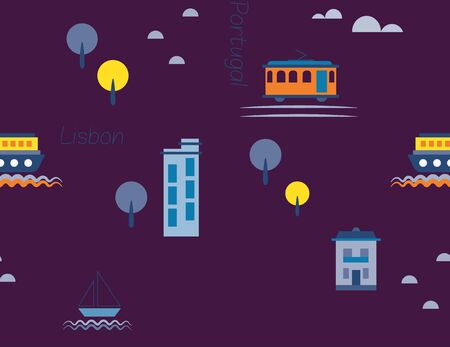 Lisbon pattern seamless design. Decoration textile and paper seriesのイラスト素材