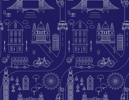 London pattern seamless geometric design . Travel tourism decoration series.のイラスト素材