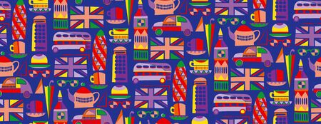 London pattern seamless design. Decoration textile and paper seriesのイラスト素材