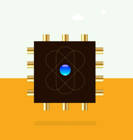 quantum computer chip modern technology concept illustration