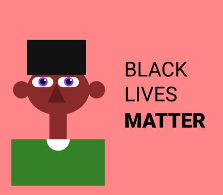 black lives matter, an afro american guy portraitのイラスト素材