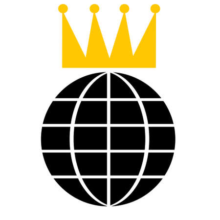world domination, earth globe with golden crown on topのイラスト素材